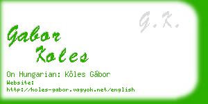 gabor koles business card